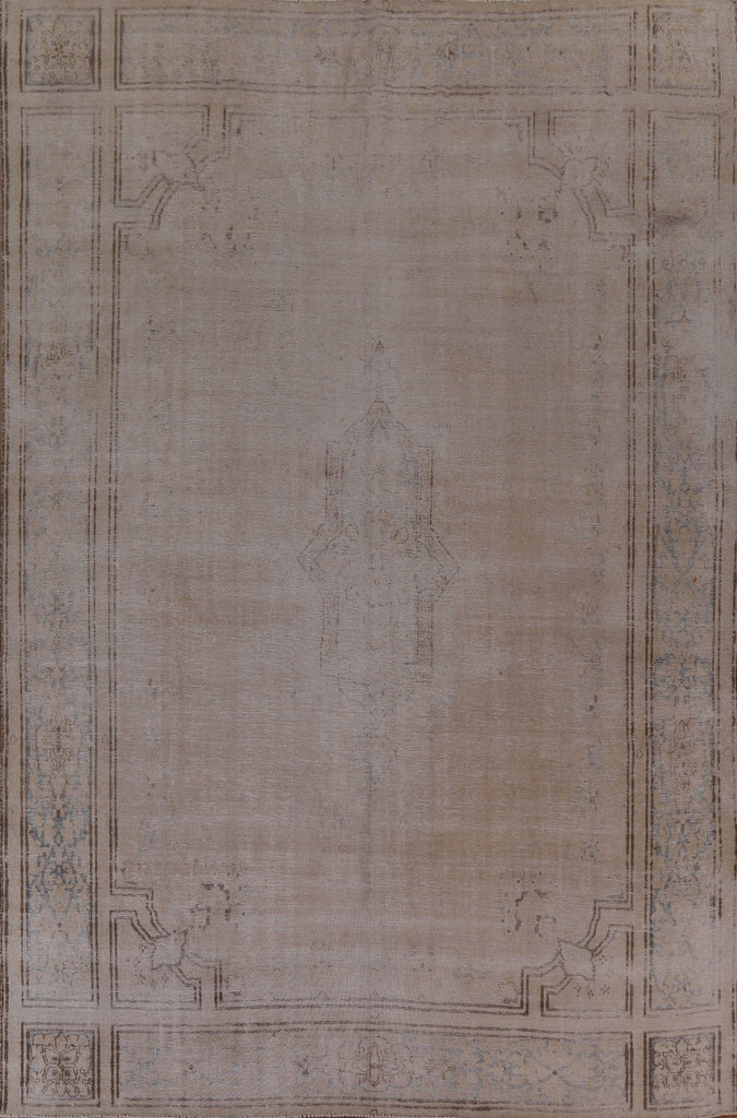 Distressed Muted Kerman Persian Area Rug 10x12