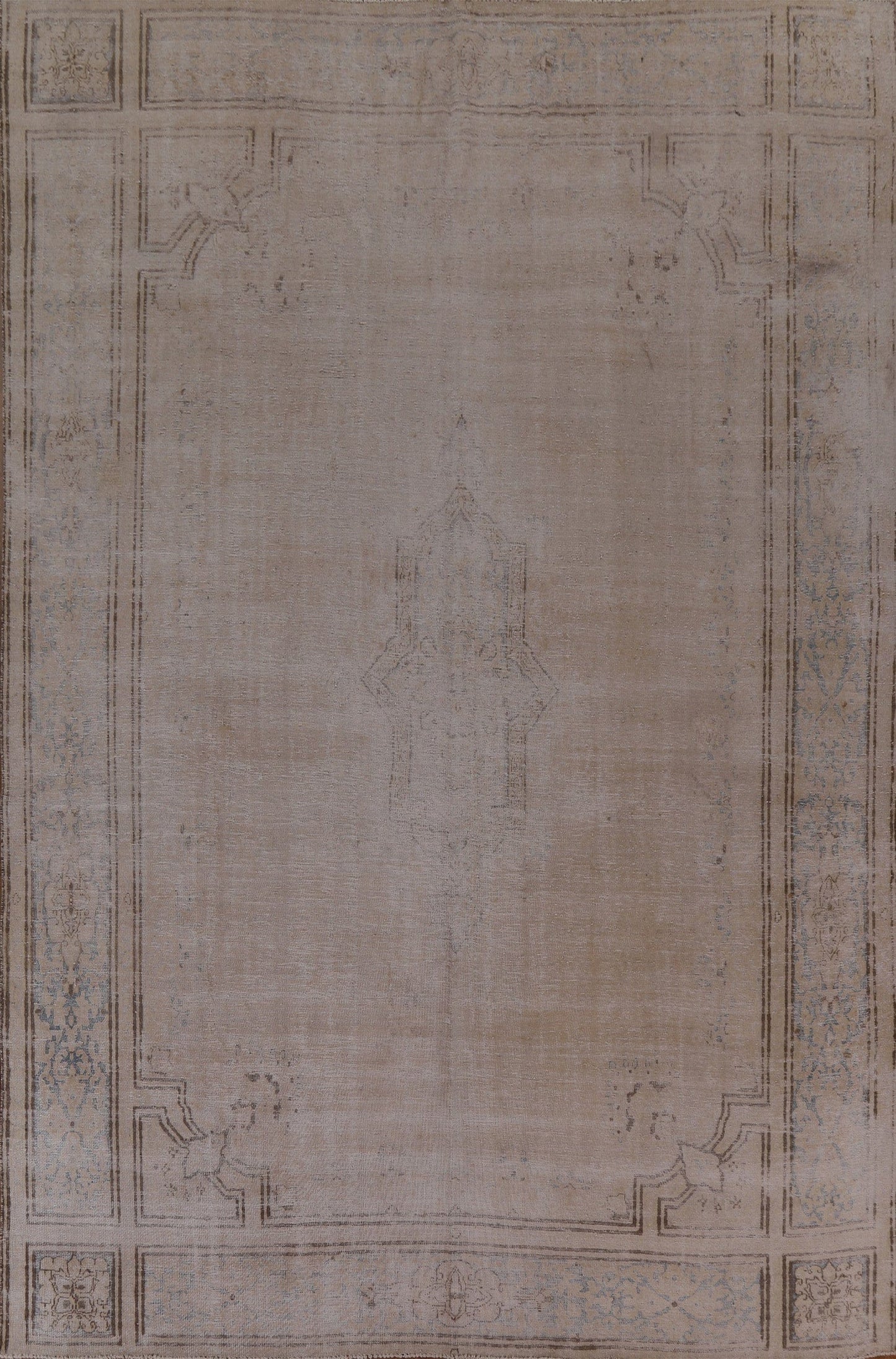 Distressed Muted Kerman Persian Area Rug 10x12