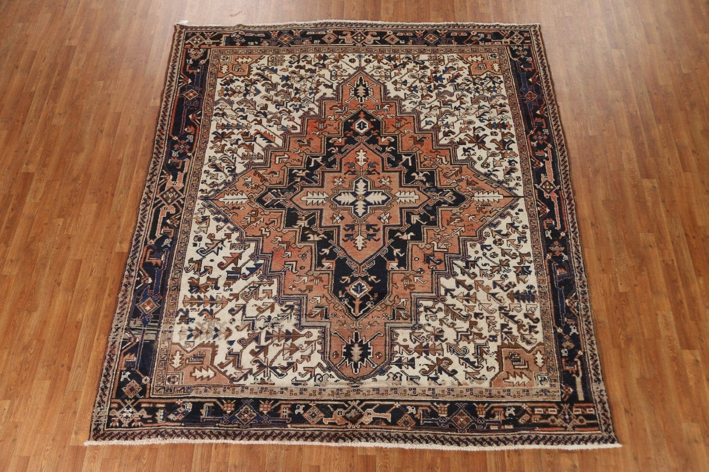 Geometric Wool Heriz Persian Area Rug 8x9