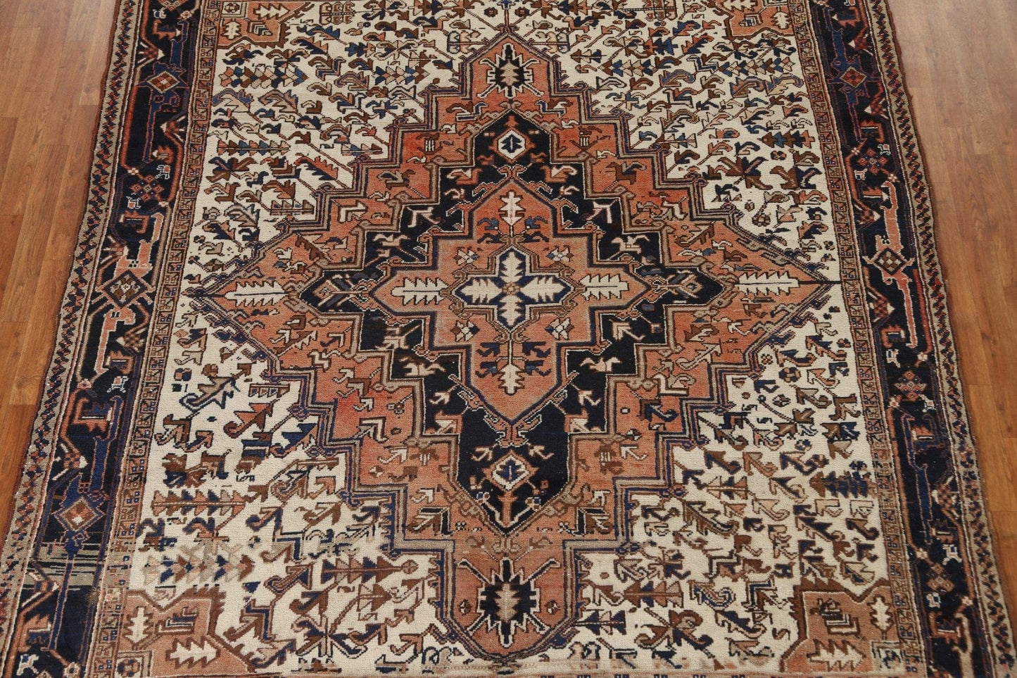 Geometric Wool Heriz Persian Area Rug 8x9