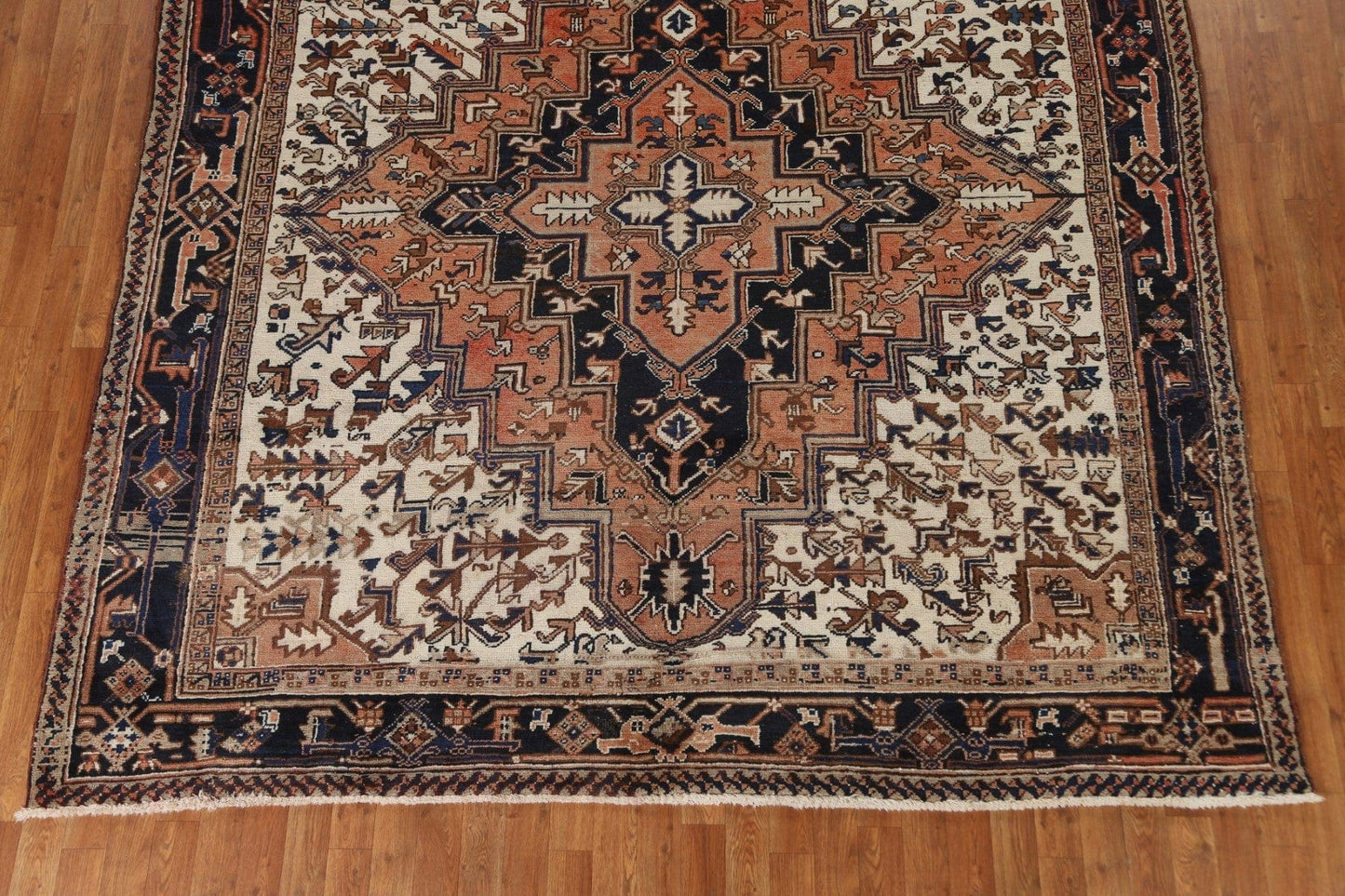 Geometric Wool Heriz Persian Area Rug 8x9