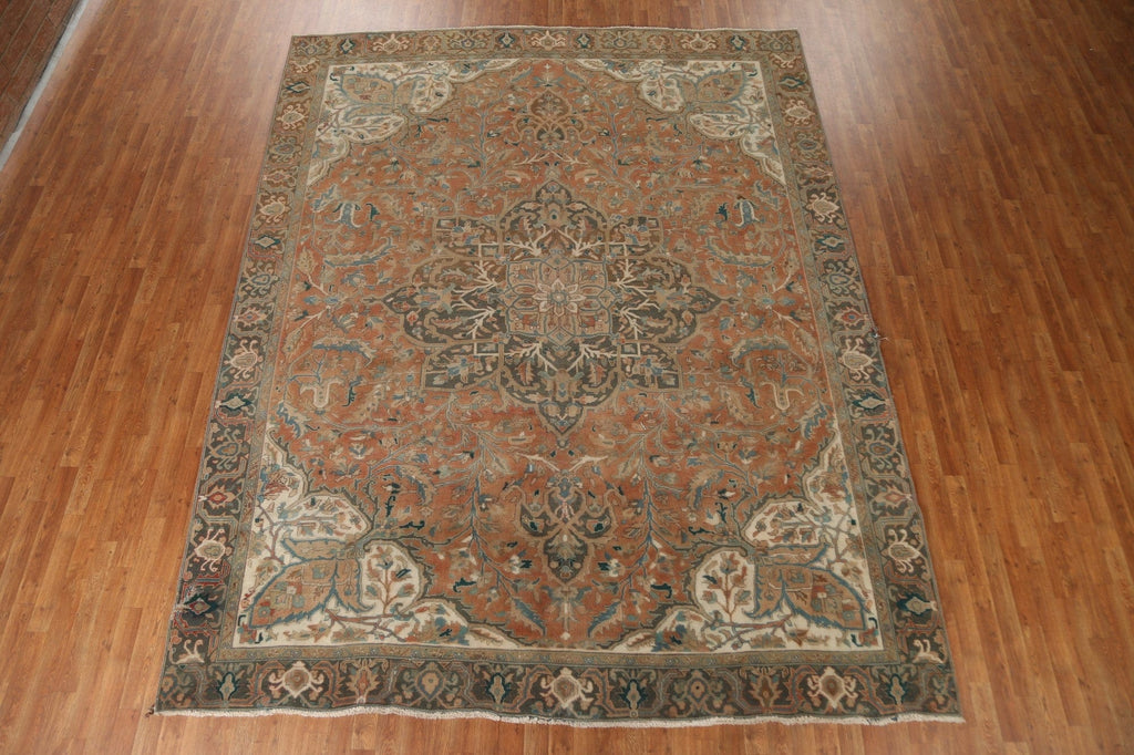 Vintage Wool Heriz Persian Area Rug 9x12