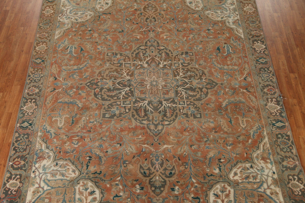 Vintage Wool Heriz Persian Area Rug 9x12