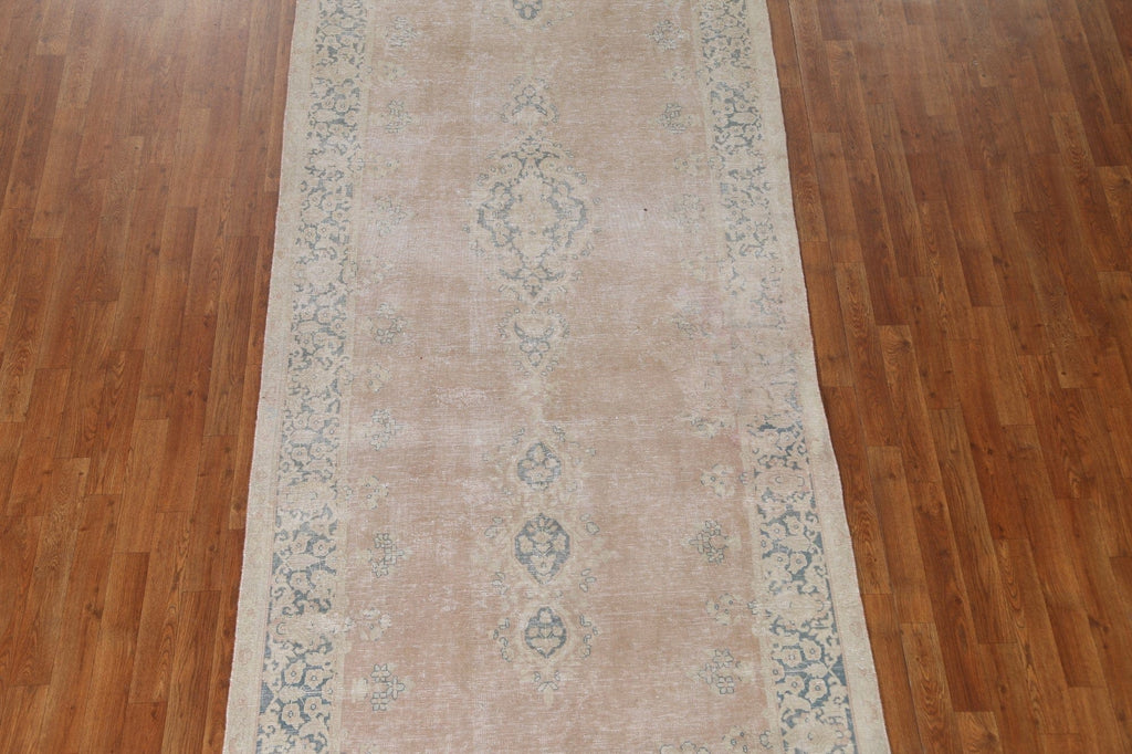 Antique Distressed Kerman Persian Rug 5x13