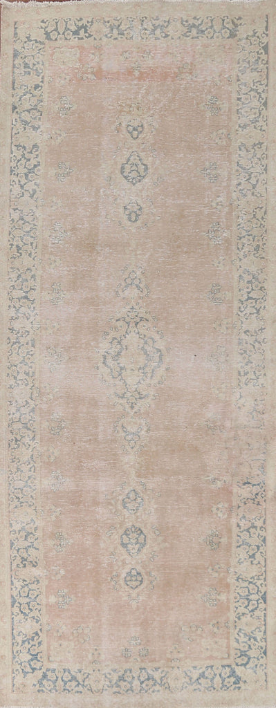 Antique Distressed Kerman Persian Rug 5x13