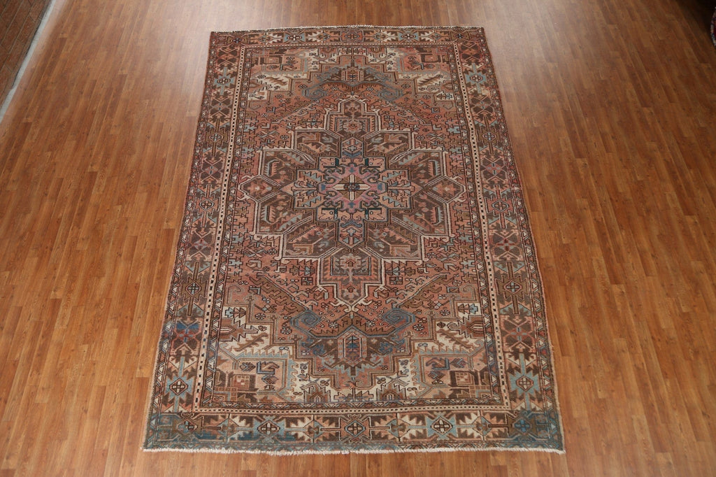 Geometric Wool Heriz Persian Area Rug 8x11