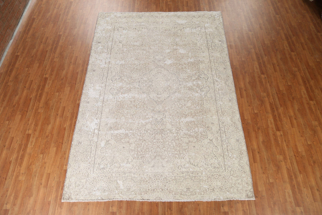 Antique Distressed Kerman Persian Area Rug 8x11