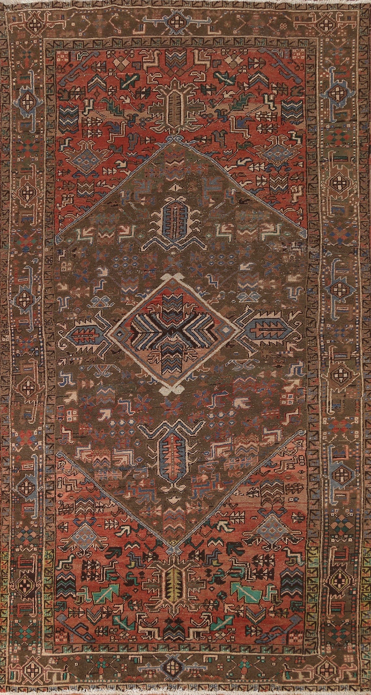 Tribal Geometric Heriz Persian Area Rug 6x11