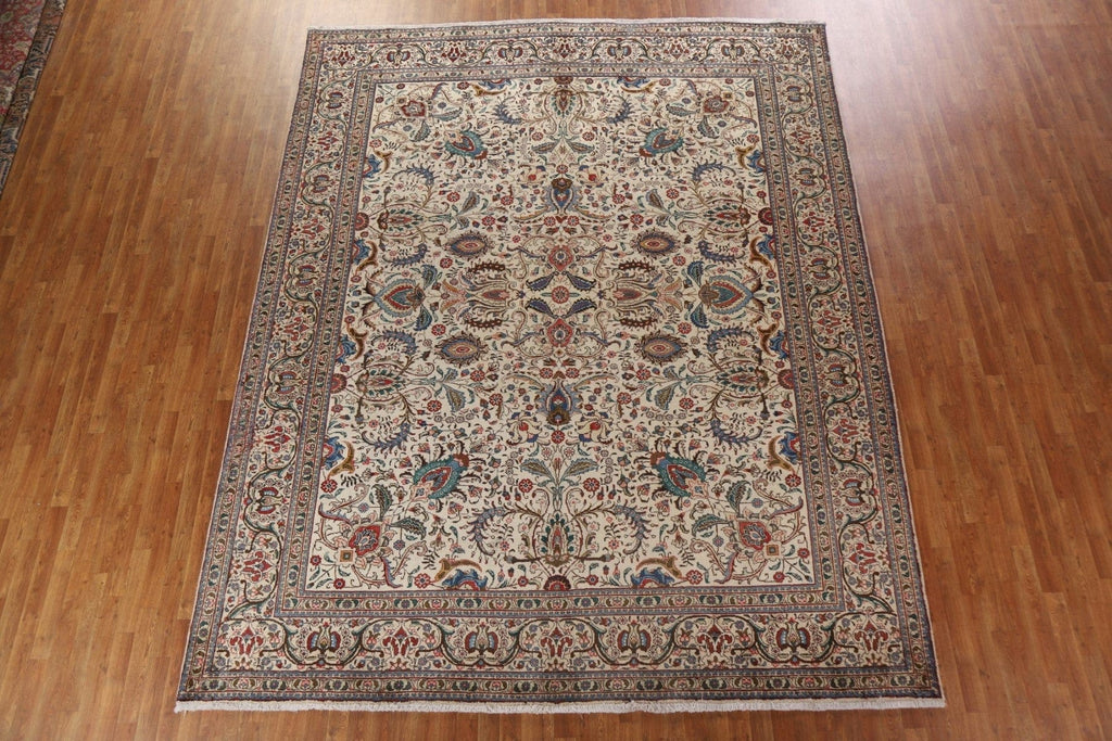 All-Over Floral Tabriz Persian Area Rug 10x13