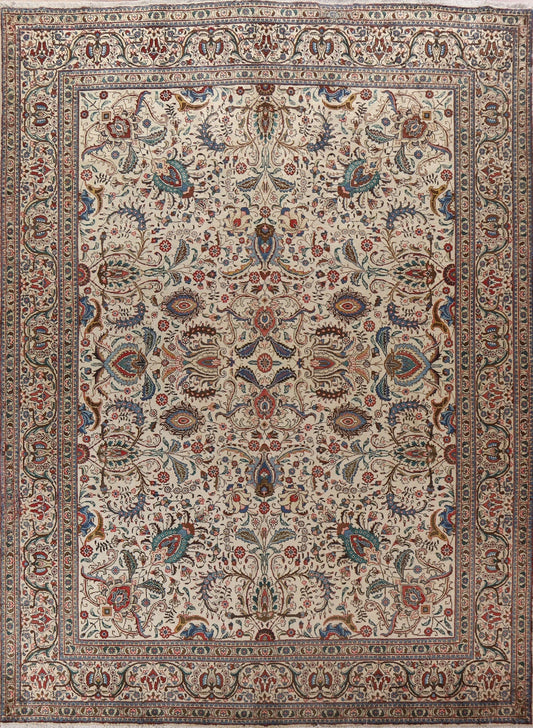 All-Over Floral Tabriz Persian Area Rug 10x13