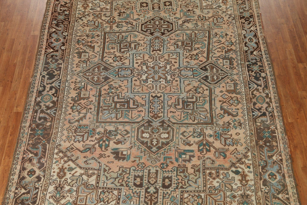 Vintage Geometric Heriz Persian Area Rug 8x12