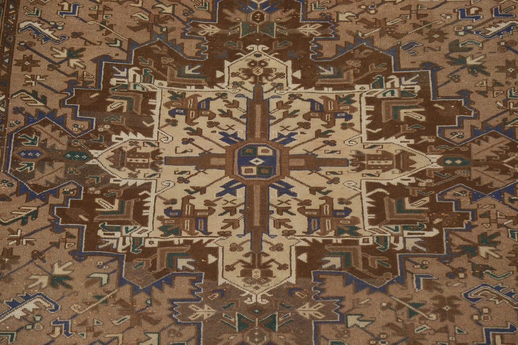 Vintage Geometric Heriz Persian Area Rug 7x11