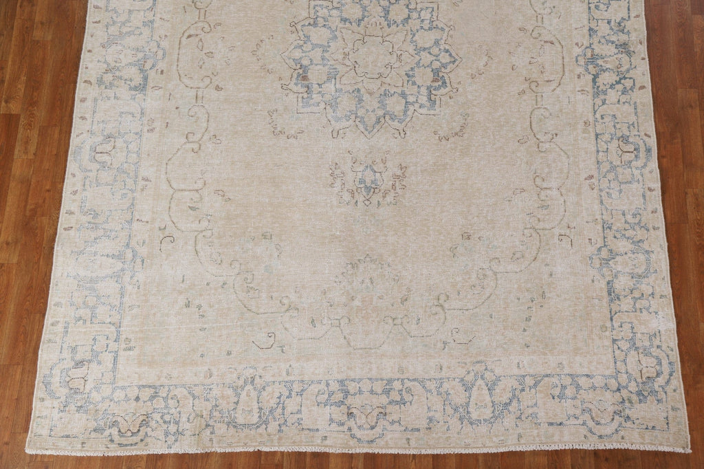 Distressed Wool Kerman Persian Area Rug 8x11