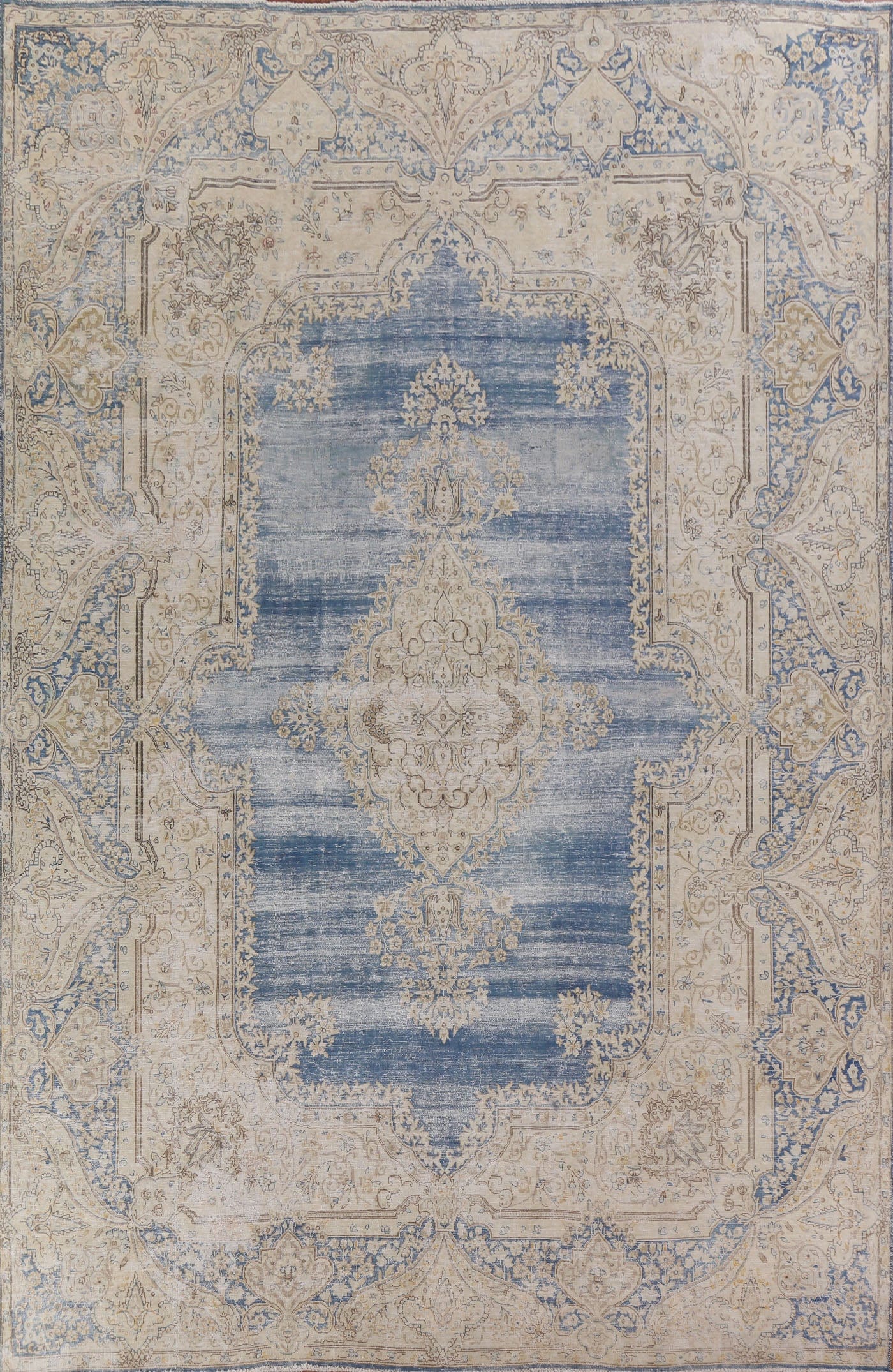 Distressed Kerman Persian Area Rug 10x13