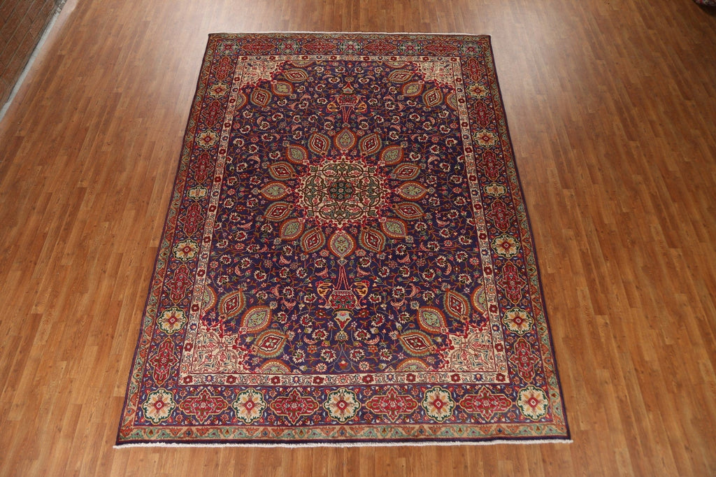 Floral Wool Tabriz Persian Area Rug 8x12