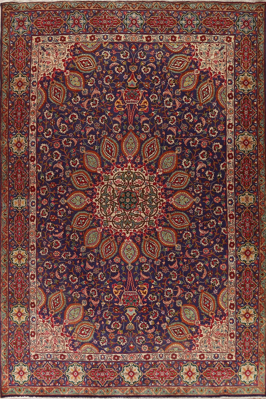 Floral Wool Tabriz Persian Area Rug 8x12