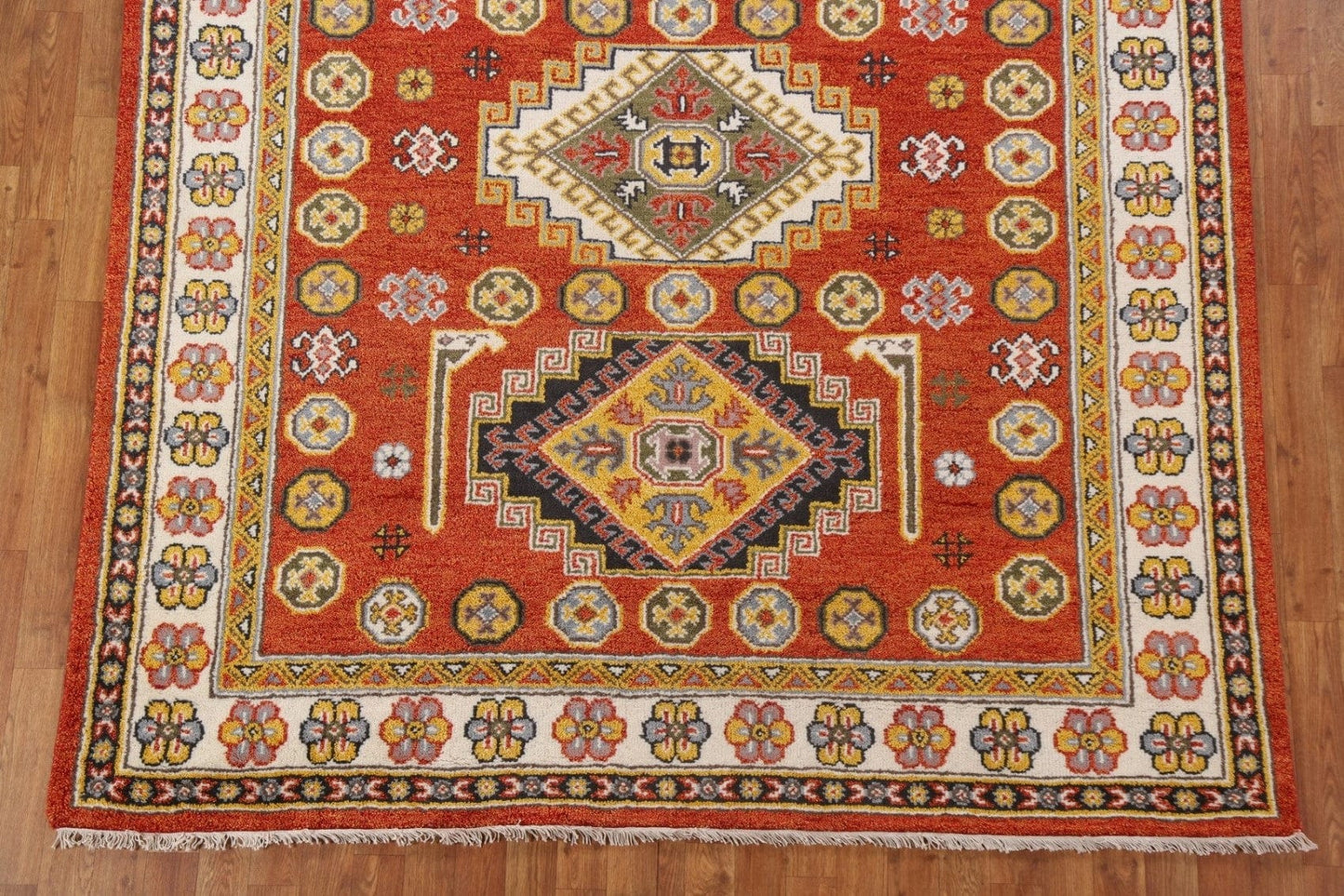 Geometric Kazak Oriental Area Rug 7x8