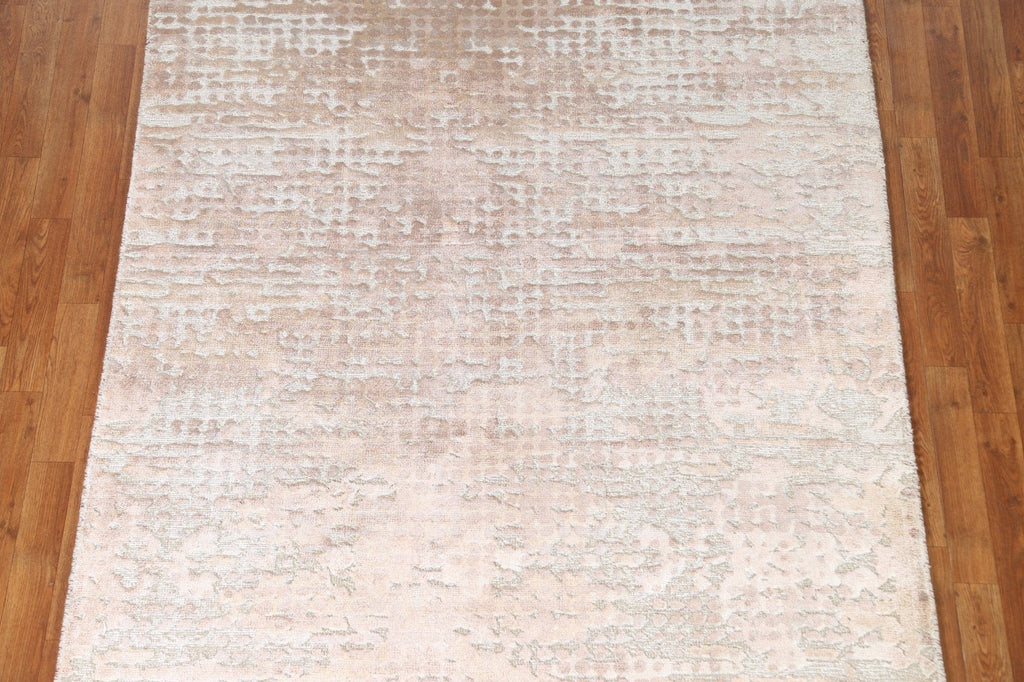 100% Silk Contemporary Abstract Area Rug 5x8