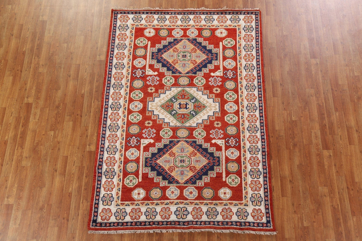 Wool Kazak Oriental Area Rug 5x8