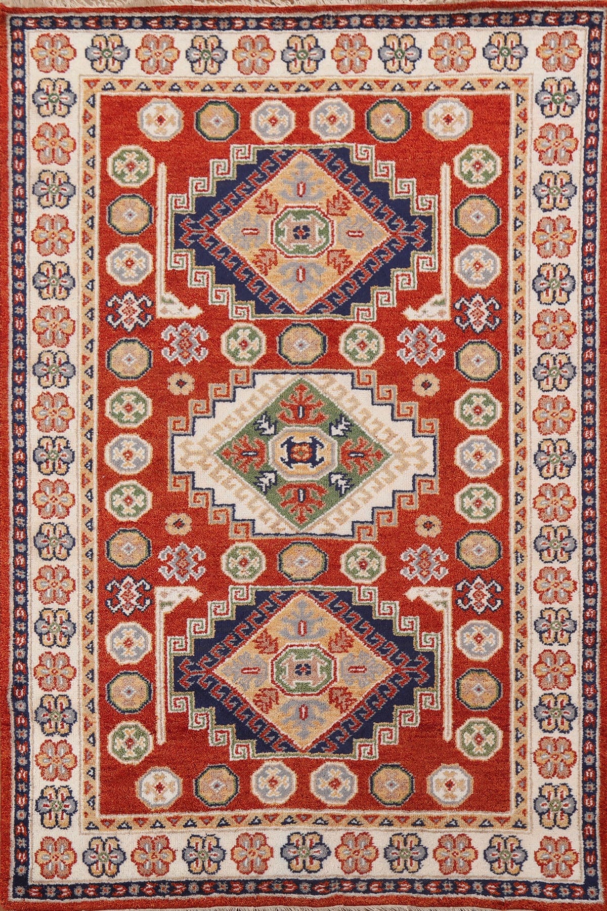 Wool Kazak Oriental Area Rug 5x8