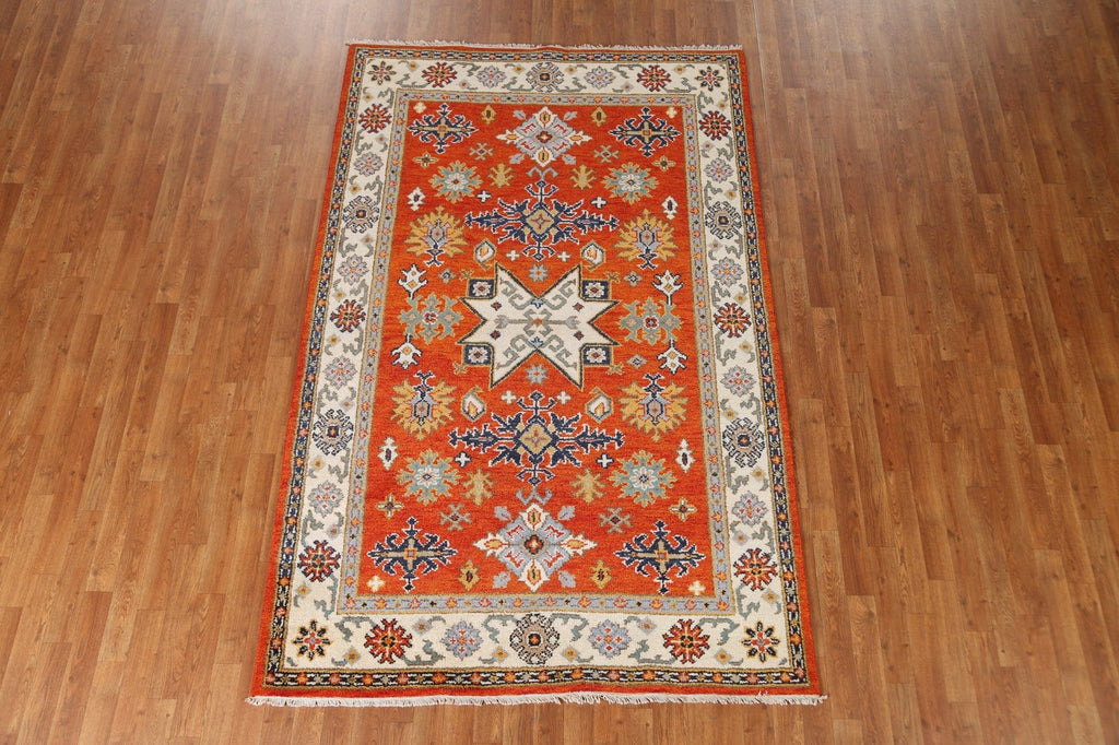 Geometric Kazak Oriental Area Rug 5x8