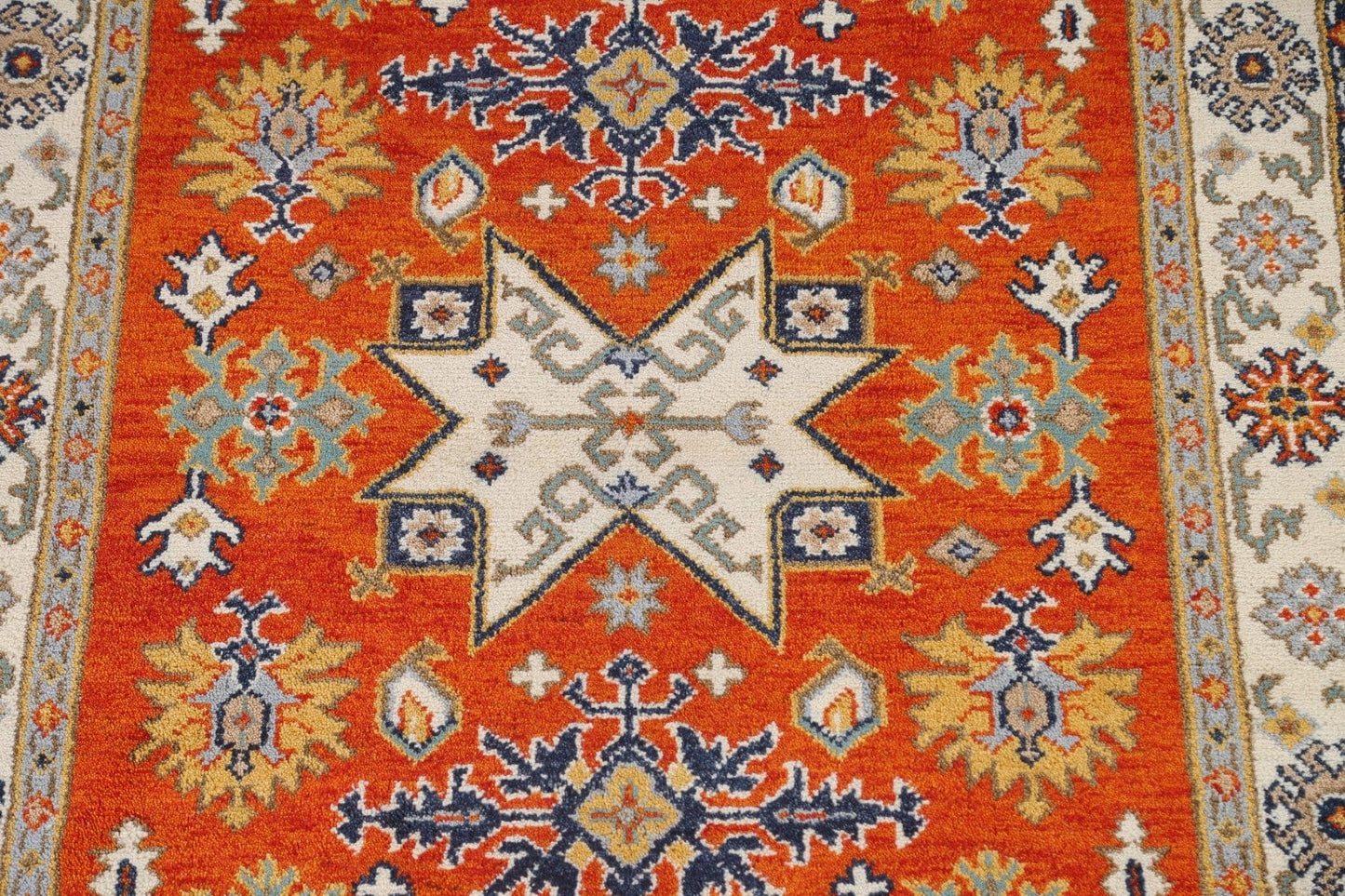 Geometric Kazak Oriental Area Rug 5x8