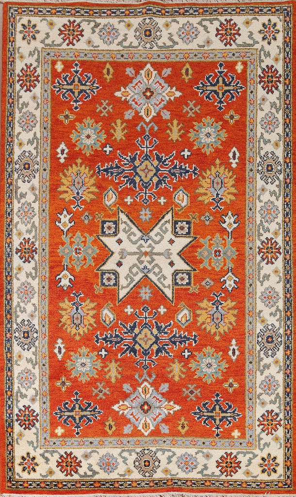 Geometric Kazak Oriental Area Rug 5x8