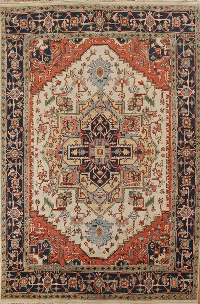 Geometric Wool Heriz Oriental Area Rug 9x12