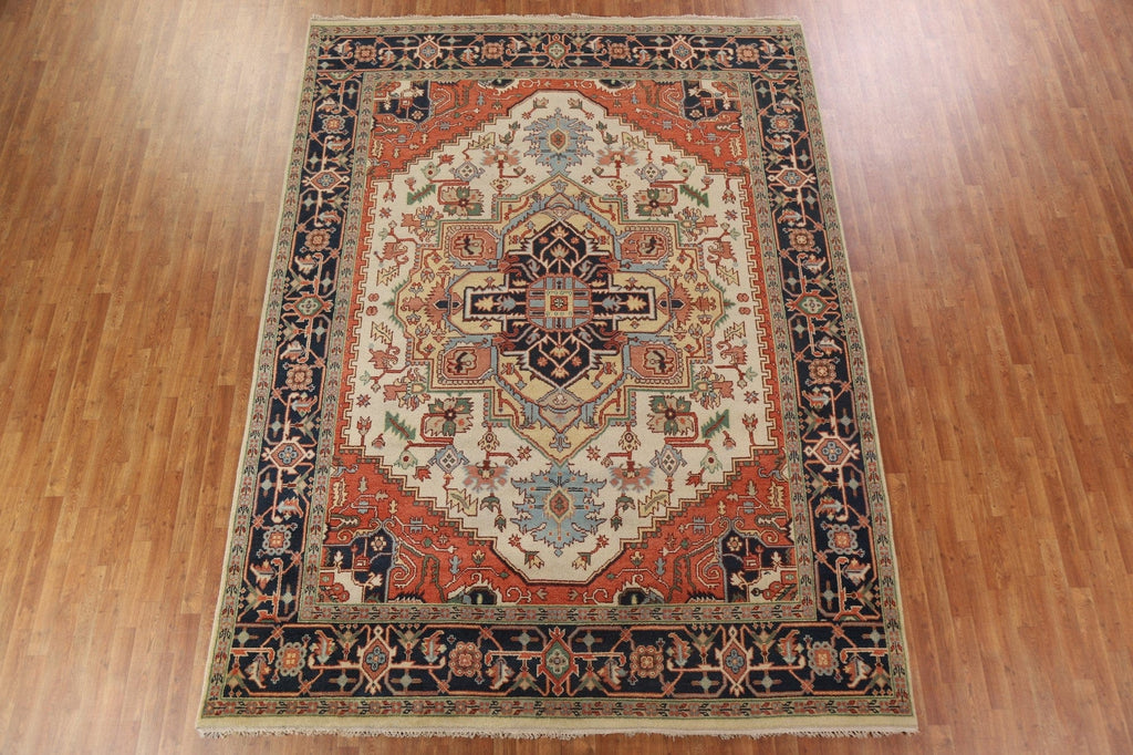 Geometric Wool Heriz Oriental Area Rug 9x12