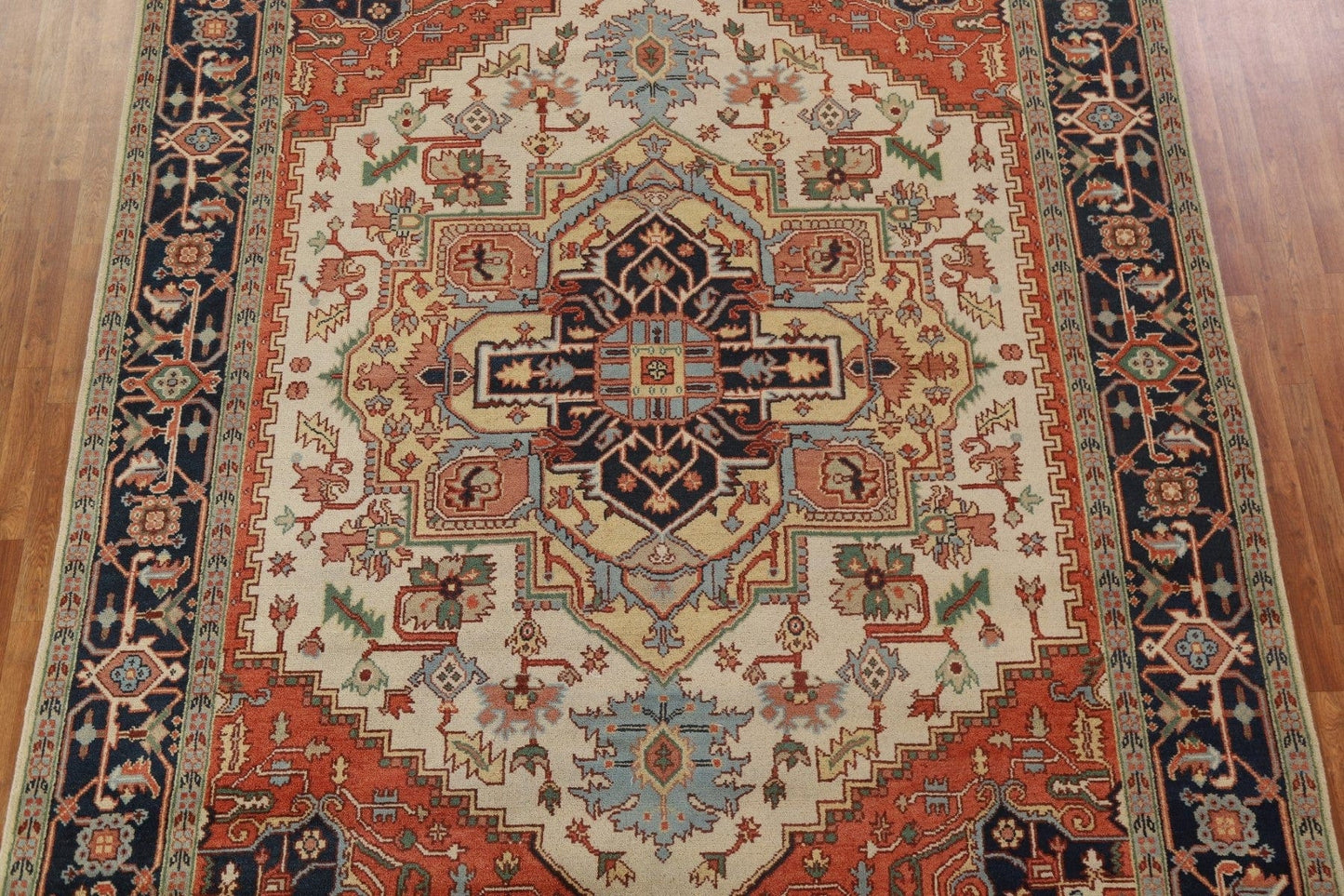 Geometric Wool Heriz Oriental Area Rug 9x12