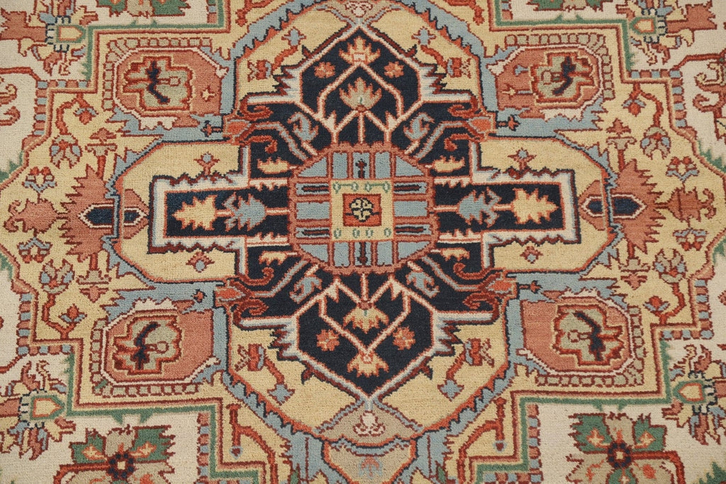 Geometric Wool Heriz Oriental Area Rug 9x12