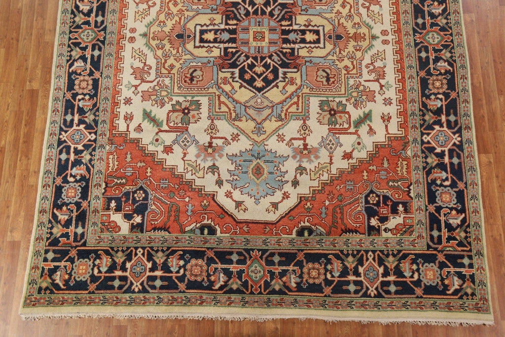 Geometric Wool Heriz Oriental Area Rug 9x12