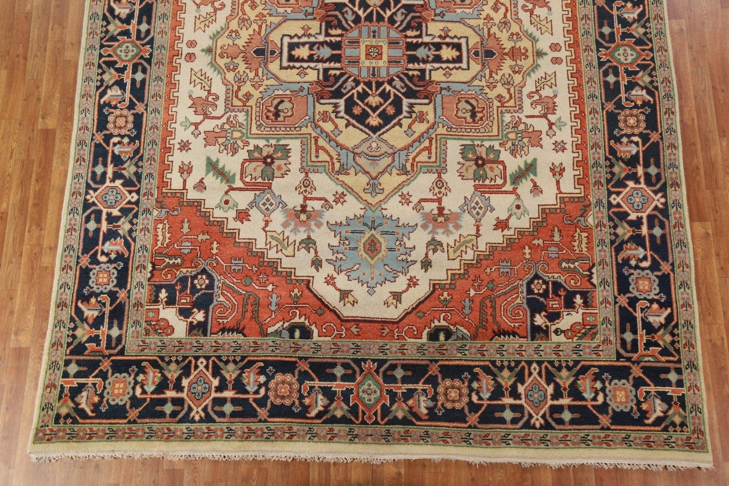 Geometric Wool Heriz Oriental Area Rug 9x12