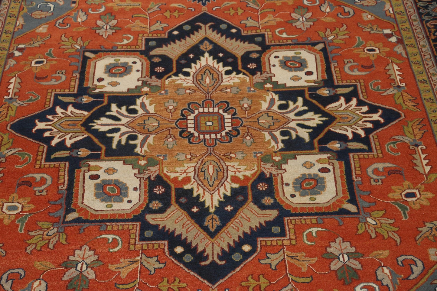 Palace Size Wool Heriz Oriental Rug 12x17