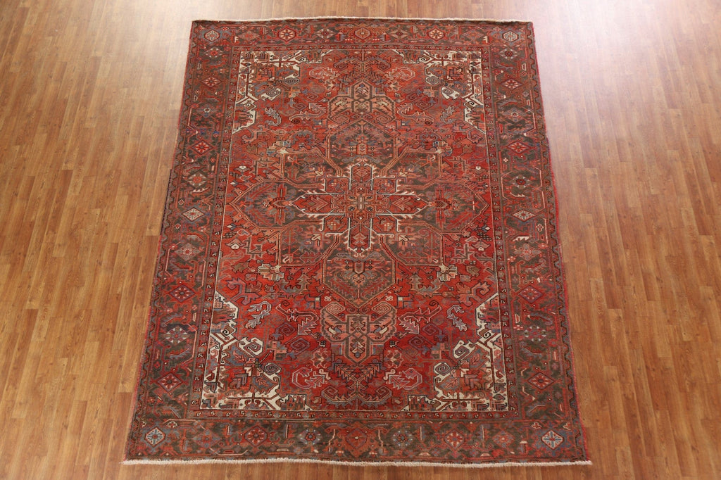 Vintage Wool Heriz Persian Area Rug 8x11