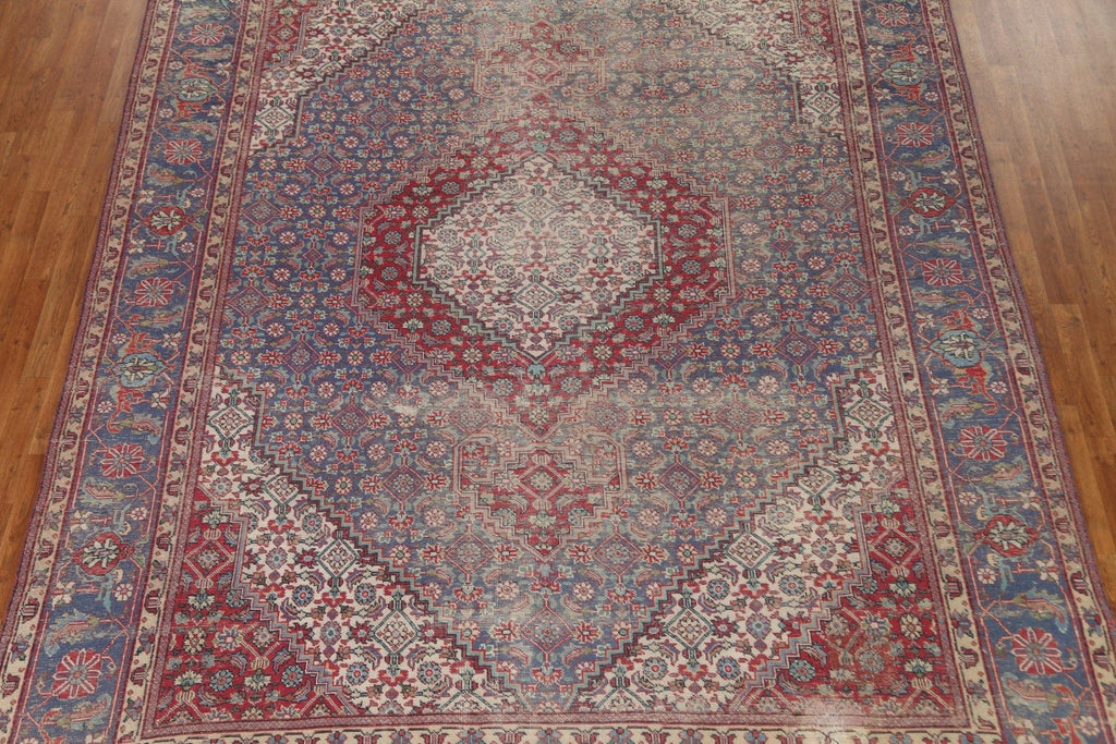 Distressed Wool Tabriz Persian Area Rug 9x12