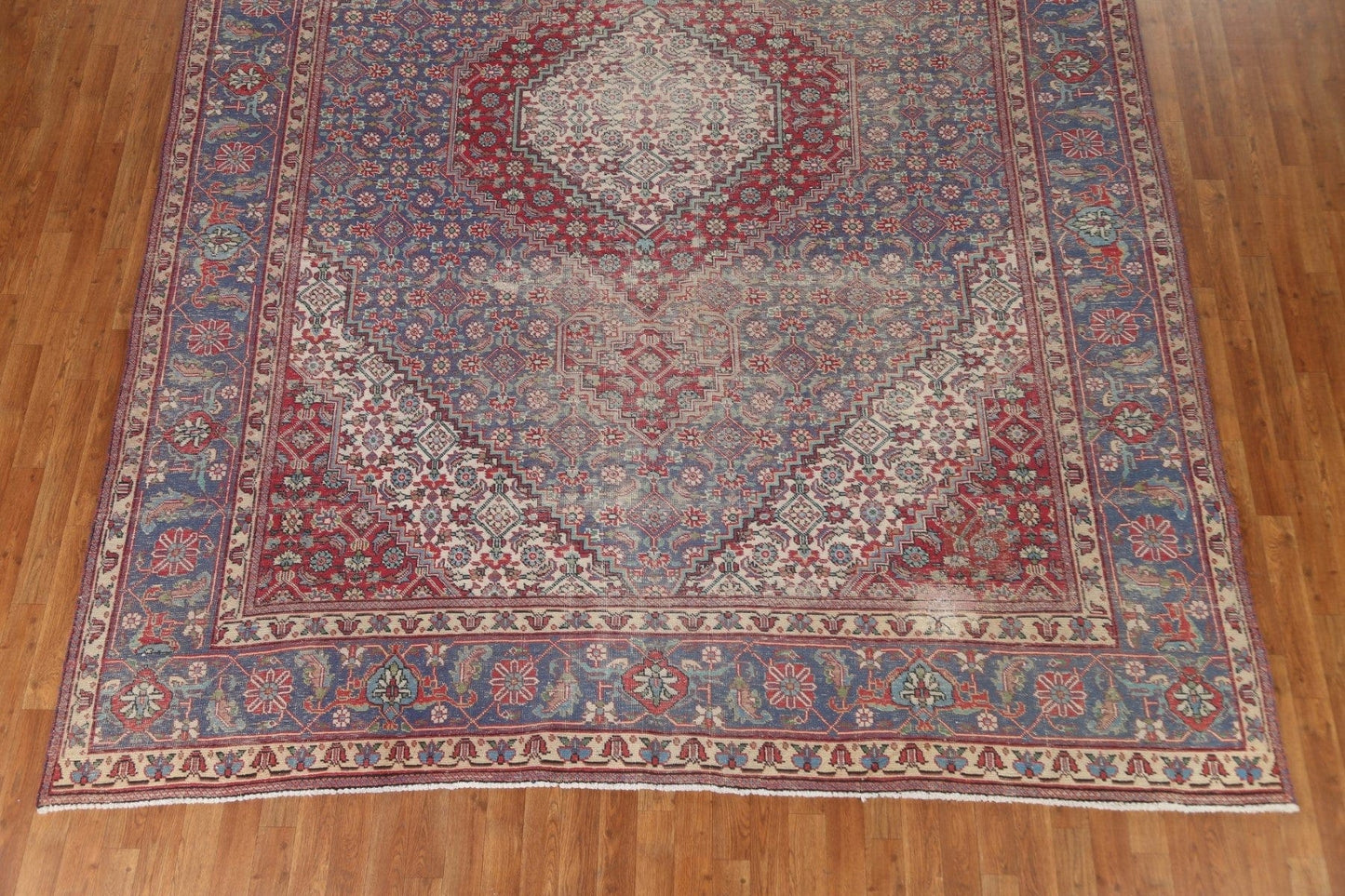 Distressed Wool Tabriz Persian Area Rug 9x12