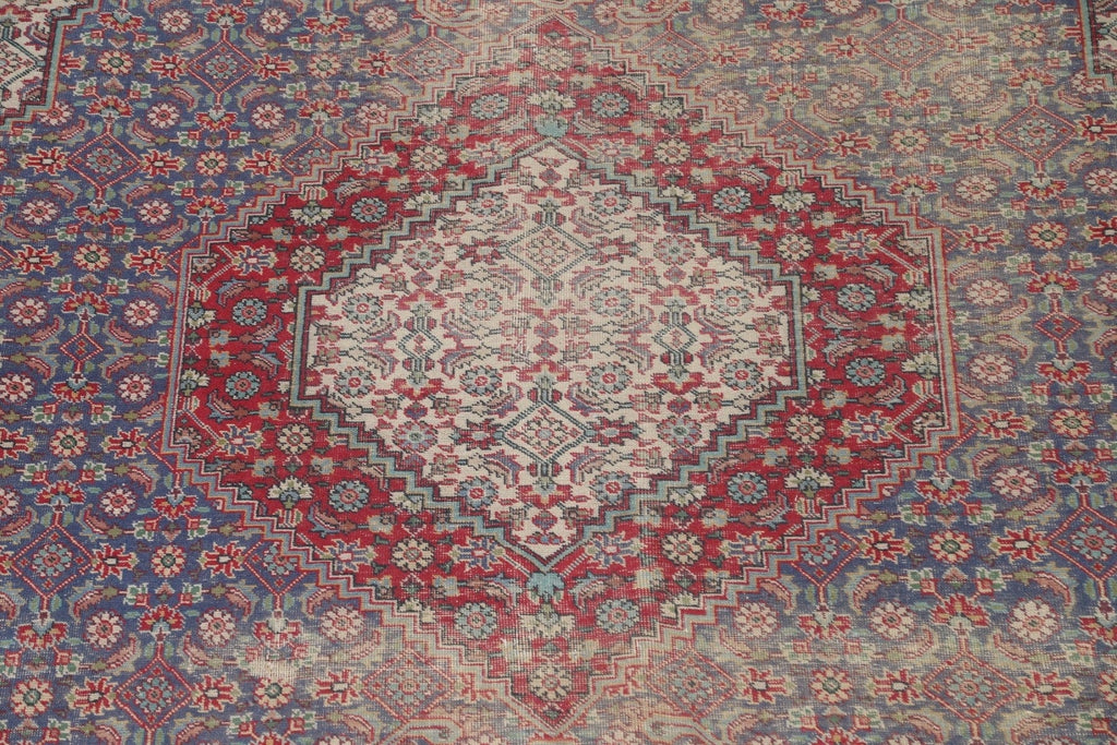 Distressed Wool Tabriz Persian Area Rug 9x12