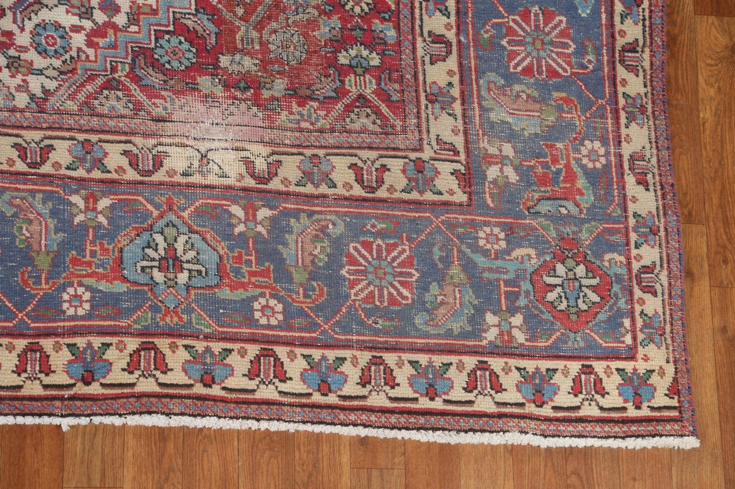 Distressed Wool Tabriz Persian Area Rug 9x12