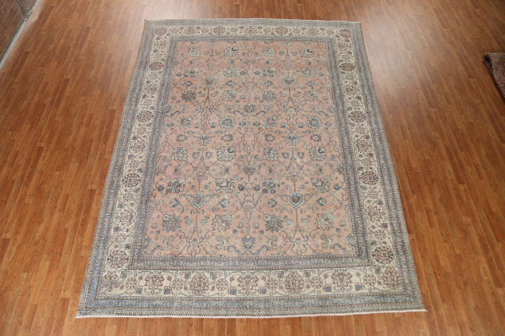 Distressed Tabriz Persian Area Rug 9x12