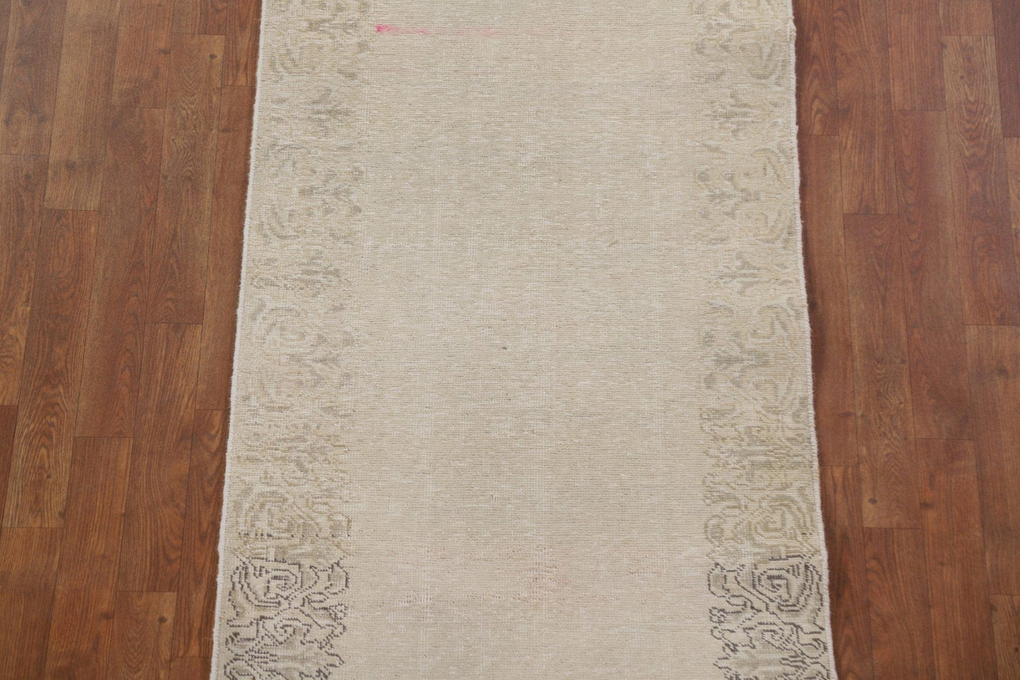 Muted Distressed Tabriz Persian Runner Rug 3x16