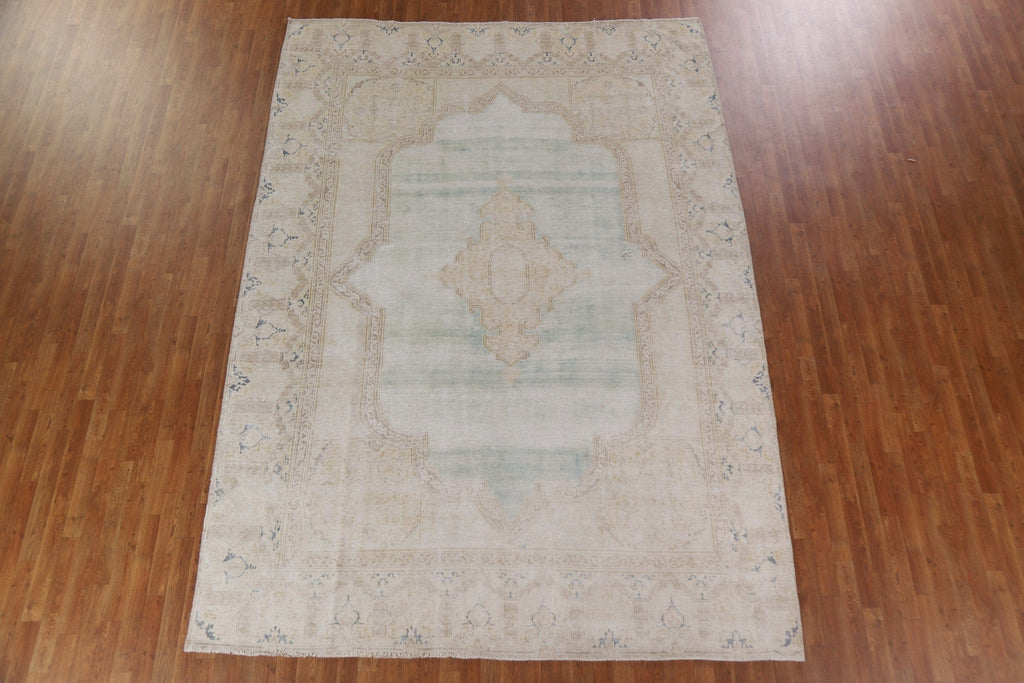 Distressed Kerman Persian Area Rug 9x12