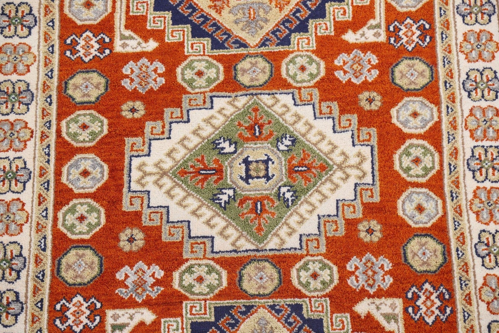 Wool Geometric Kazak Area Rug 5x8