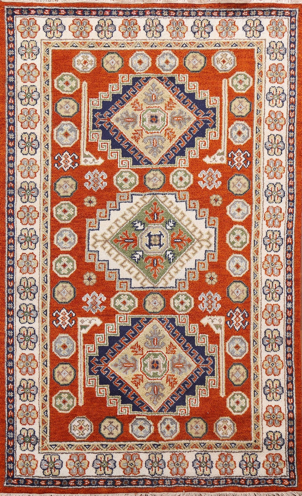 Wool Geometric Kazak Area Rug 5x8