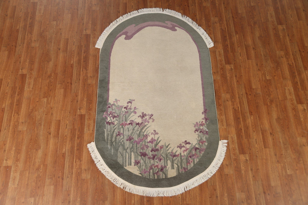 Floral Art Deco Oriental Area Rug 4x7