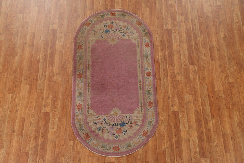 Art Deco Oriental Oval Rug 3x6