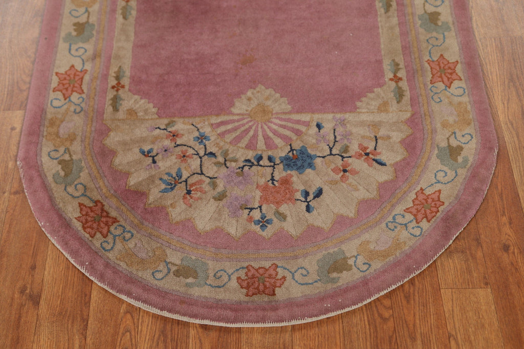 Art Deco Oriental Oval Rug 3x6