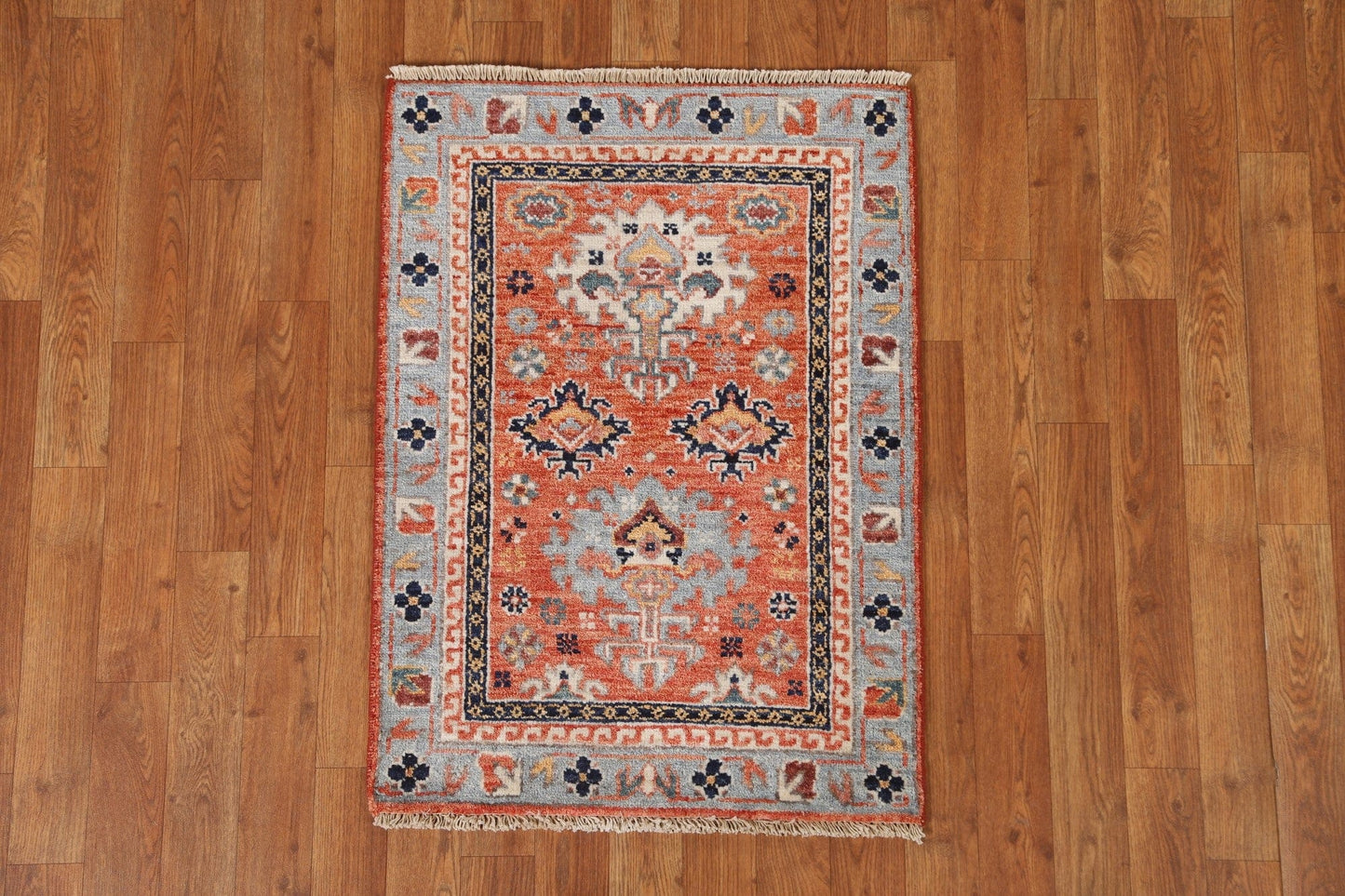 Geometric Kazak Wool Rug 2x3