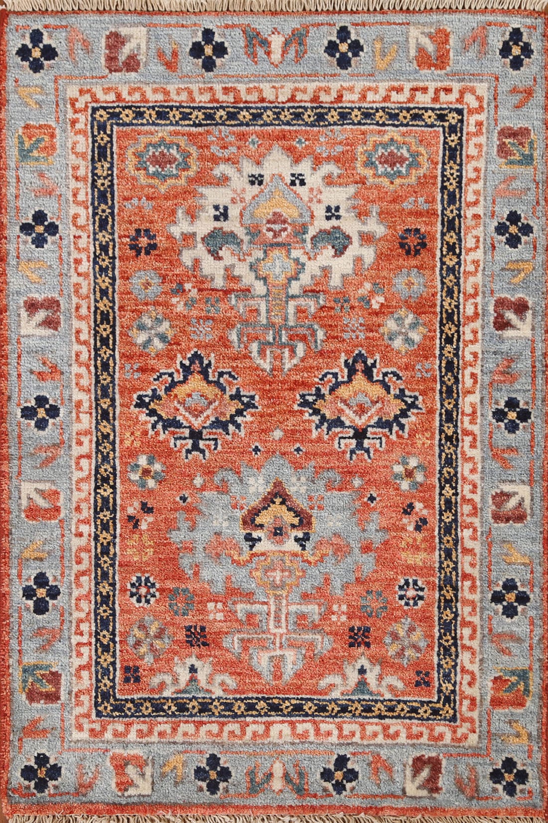 Geometric Kazak Wool Rug 2x3