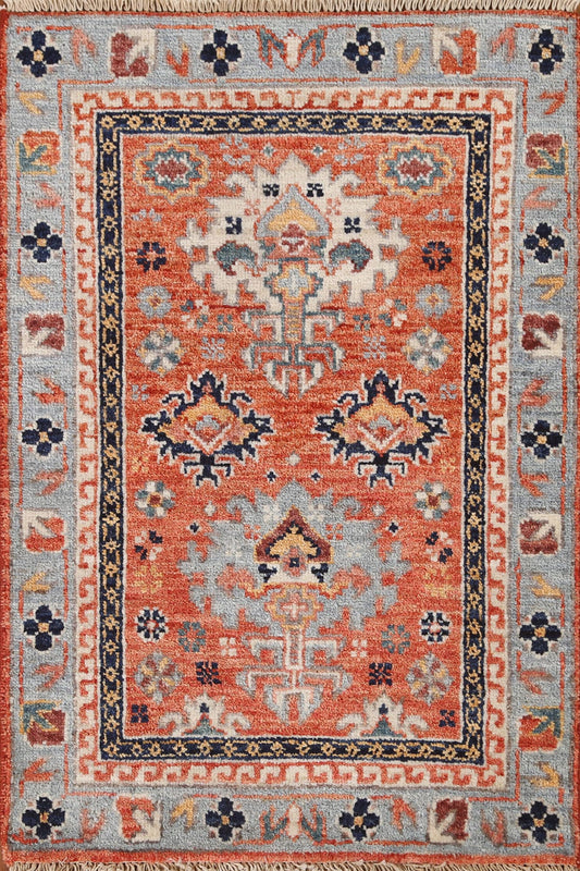 Geometric Kazak Wool Rug 2x3